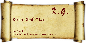 Koth Gréta névjegykártya